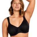 HSIA Bras for Women Minimizer Full Coverage, Plus Size T Shirt Unlined Underwire Smooth Bra, Seamless Cups Joan Ultimate Soft Black (Black)