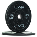 CAP 15lb Economy Olympic Bumper Plate Weight Set | Medium-bounce rubber, Steel hubs, 2-inch compatibility, Weightlifting and home gym use, 2 Set