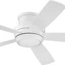 Craftmade Flush Mount Ceiling Fan with LED Light and Remote TMPH52W5 Tempo 52 Inch White, Hugger Fan