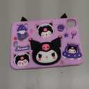 Cartoon Case for iPad Pro 11" Case M4 2024MONEHOYSY Cute Soft Silicone Kickstand [Drop Proof,Shock Proof,Anti Slip] Back Stand Cover Case for Kids Children Teens Girls Boys (Kurom-1)