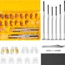 Magnetic Eyeglass Repair Kit, Glasses Repair Kit with Eyeglass Screws Include Nose Pads, Precision Screwdriver Tool Set and Tweezers for Eyeglasses, Sunglasses, Watch Clock Spectacle Repair