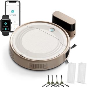 Lefant M310 Robot Vacuum Cleaner, 4500Pa Strong Suction with PreciSense Avoiding, Slim, Self-Charging, 160Mins Runtime, App/Wi-Fi/Alexa, Ideal for Pet Hair & Hard Floor Cleaning (Champagne)