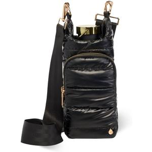 WanderFull Original HydroBag Fits Up to 32 oz Water Bottle Holder with Strap  Hands-Free Crossbody Water Bottle Carrier Bag with Phone Pocket (Standard, Black Shiny)