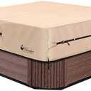 UCEDER Waterproof Hot Tub Cover Outdoor Spa Cover (83''x 83''x20) 600D Heavy Duty Polyester Hot Tub Cover Protector(Brown)