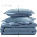 Litanika Full Size Comforter Sets Grayish Blue, 3 Pieces Lightweight Solid Bedding Comforter Set, All Season Fluffy Bed Set (79x90In Comforter & 2 Pillowcases)