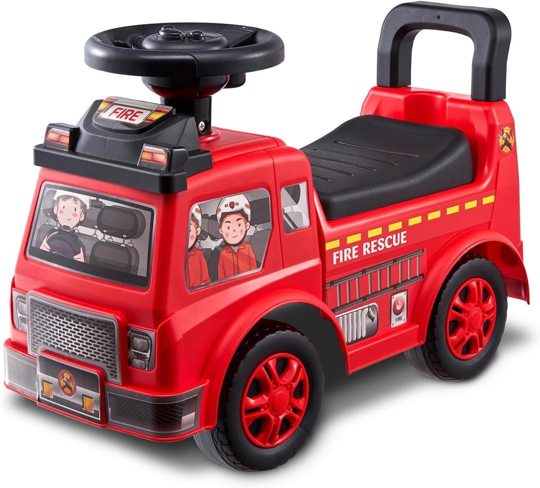 VEVOR Ride On Push Car for Toddlers, Ages 19+ Months, Ride Racer, Sit to Stand Toddler Ride On Toy, Kids Ride On Car with Music Steering, Horn & Under Seat Storage, Ride On Toy for Boys Girls, Red, X-Large
