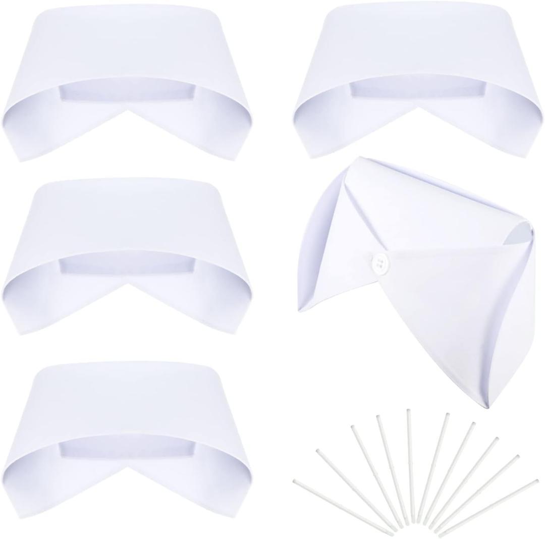 WILLBOND 5 Set Nurse Hat with Pins White Vintage Nursing Caps Costume Accessories for Graduation Halloween Cosplay