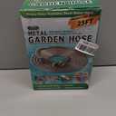 Stainless Steel Garden Hose 25ft Heavy Duty Metal Water Hoses with 10 Function Water Hose Nozzles for Yard Outdoor