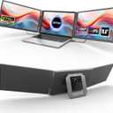 KEFEYA 15.6" Laptop Screen Extender, Includes Power Bank, FHD 1080P IPS Triple Laptop Monitor Extender for 13-17" Laptops, Plug & Play with HDMI/USB-A/TYPE-C/Hub, Compatible with Windows, Mac, Android