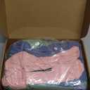 Ficerd 4 Pack Women's Maternity Shirts Cotton Long Sleeve Ribbed Crew Neck Pregnancy Tops Side Ruched Casual Mama Clothes (Large, Light Pink, Gray Green, Haze Blue, Lavender Purple)