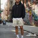 Ythomm Mens Camo Athletic Shorts Maple Leaf Print Drawstring Sweat Shorts (XL)