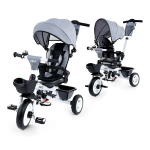 Baby Tricycle, 6-in-1 Folding Kids Trike with Removable Push Handle, Rotatable Seat, Adjustable Canopy, Storage Box, Safety Harness, Balance Bike, Toddler Trike for 7 Months - 5 Year Girls and Boys