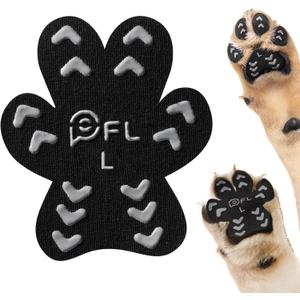 Anti-Slip Dog Paw Protector Pads for Senior Dogs, Dog Paw Black Stickers with Strong Traction on Hardwood Floor, Dog Essentials, 12sets(48pcs) L (21-40lbs)