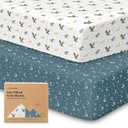 2-Pack Crib Sheets for Boys, Girls - Viscose Derived from Bamboo Fitted Crib Sheet, Baby Crib Sheets Neutral, Crib Mattress Sheet, Toddler Bed Sheets, Baby Sheets for Crib Fitted Sheets (Dragon Tale)