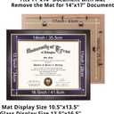 GMFrames 11x14 Wood Diploma Frame with Purple Mat or Display 14x17 Certificates without Mat,UV Protection Acrylic,Deep Brown Finish with Gold Trim