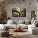 Halloween Town Folk Art Print Ghost Wall Art Poster Pumpkin Vintage Art Dark Academia Halloween Pictures Wall Decor for Living Room Bedroom12x18inch Unframed (style-7)