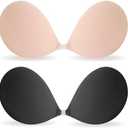 MITALOO Adhesive Bra Invisible Sticky Strapless Push up Backless Reusable Silicone Covering Nipple Bras, Size D