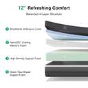 Novilla Queen Mattress 12 Inch, Queen Gel Memory Foam Mattress for Spinal Alignment, Responsive Support & Refreshing Sleep Comfort, with Green Tea-Infused Foam, Medium Firm, Mattresses in a Box