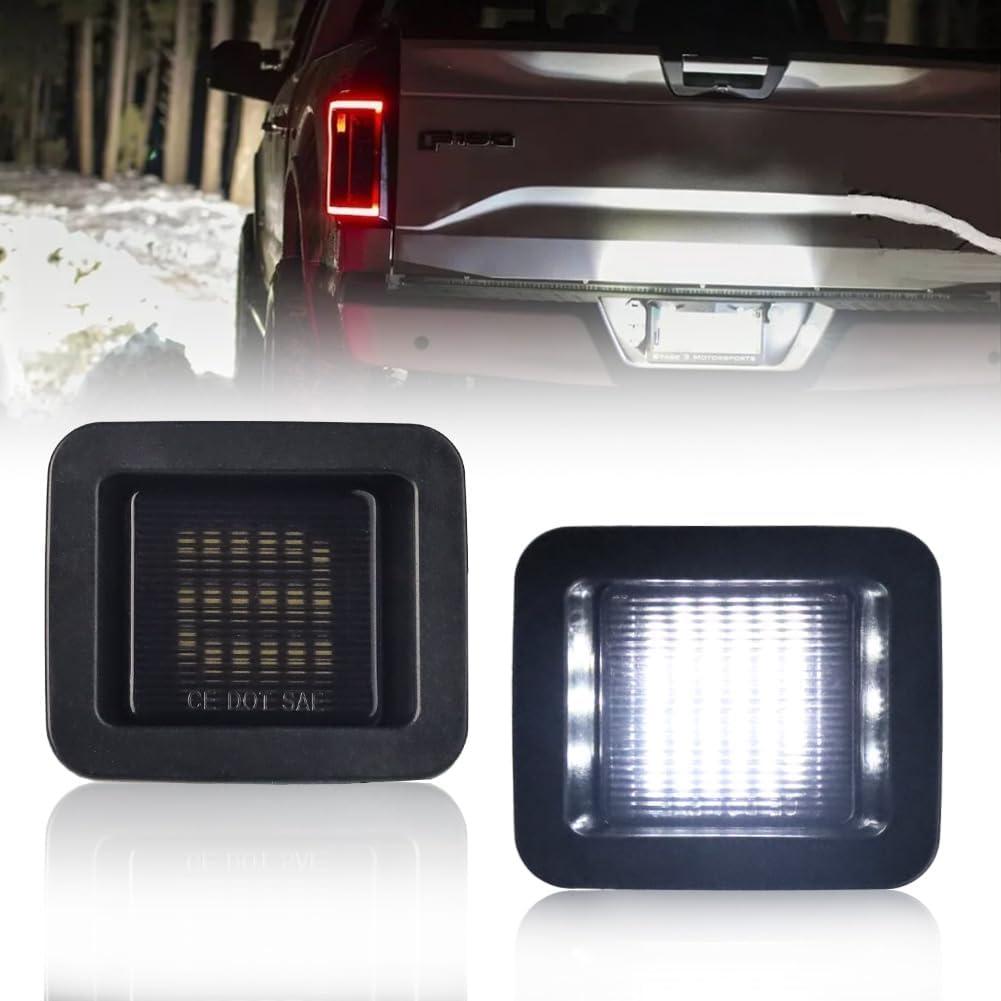 LED License Plate Light for 2015-2022 Fo-rd F150 2017-2022 Fo-rd F150 Raptor, F150 Led Rear Tag Lamp, 6000K White Lights, 2 PCS