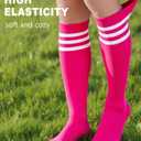 HONGTEYA Kids Soccer Socks Knee High Youth Uniform Socks Striped Boys Girls Baseball Football Athletic, Size: 6-9 Years