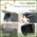 Portable Camping Toilet Kit for Adults, Upgrade Travel Potty Seat with Lid Removable Paper Holder and Absorbent Gel, for Camping, Hiking, Truck, RV Toilet, Grey