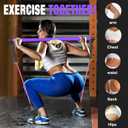 Pilates Bar Kit with Resistance Bands,Pilates Bar with Stackable Bands Workout Equipment for Legs,Hip,Waist and Arm,Exercise Fitness Equipment for Women & Men Home Gym Yoga Pilates (Purple01 (Upgraded 20/30/50lbs))