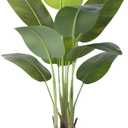 Artificial Bird of Paradise Plant 4Ft Tall Fake Tropical Palm Tree Large Fake Plants with 9 Silk Banana Leaves Faux Plant Indoor Decor Trees with White Pot for Home Bedroom Living Room Office