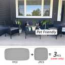 Sqodok 3 Pack Outdoor Cushion Covers Replacement, Waterproof Patio Seat Cushion Cover Fit for 4-Seater Wicker Rattan Conversation Set Loveseat Chair Couch Furniture, Cover Only, 38x19x2,19x19x2, Grey