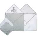 Spasilk Bath Hooded Towels & Washcloths Set for Babies, 2 Hooded Terry Bath Towels & 2 Washcloths, Grey Lion