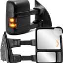 2PCS Towing Mirror Compatible for 2008-2016 Ford F250 F350 F450 F550 Super Duty Turn Light Power Heated w/Led (Black)