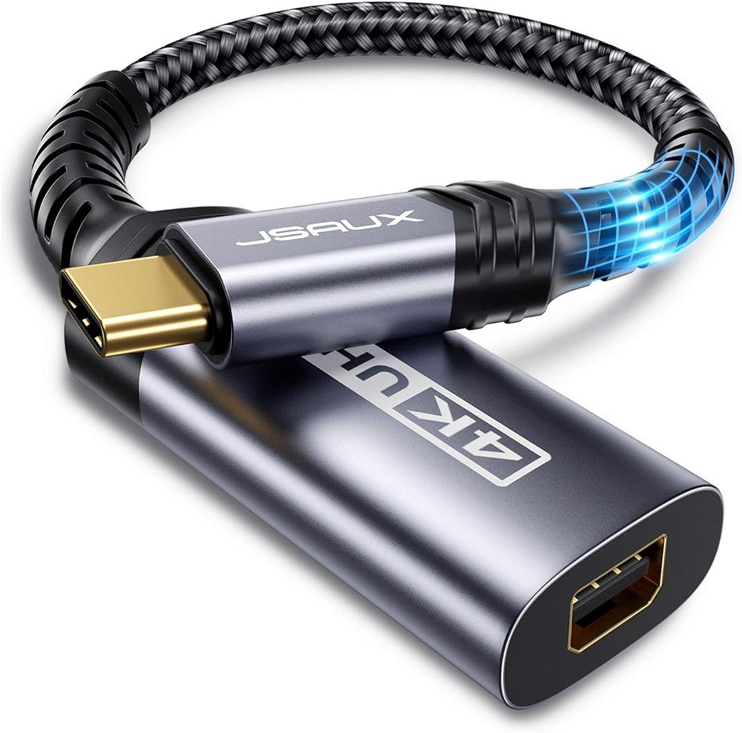 SAUX USB C to Mini DisplayPort Adapter 4K@60Hz, Type C to Mini Display Port(Not for Thunderbolt 2) Cable, Compatible with MacBook Pro 2019 2018, Dell XPS, Samsung Galaxy S21 S20 Plus-Grey