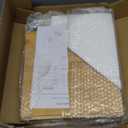 JANSNIMEN Corner Bread Box for Kitchen Countertop, Large Bread Container Storage Vintage Wooden Farmhouse Bread Box with Window for Homemade Bread Holder (Bamboo)