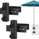 SLIIMU Umbrella Stand for Deck Railing, Patio Fence Umbrella Holder Clamp | Outdoor Umbrella Stand Adjustable Deck Post Parasol Mount Bracket, Metal Balcony Parasol Base Clip on Porch, Courtyard