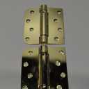 Hinge Outlet Spring Self-Closing Hinges, 4 Inch Square with 5/8 Inch Bright Brass, Adjustable Door Closing, 2 Pack (4" x 4" with 5/8" Square radius (Pack of 2), Bright Brass)