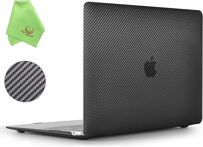 Compatible with MacBook Air 13 inch Case M1 A2337 A2179 A1932 with Retina Display Touch ID 2018 2019 2020 2021 Release, Carbon Fiber Texture Hard Shell Case Cover, Black
