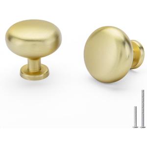 Goldenwarm 20 Pack Gold Cabinet Knobs Brushed Brass Dresser Drawer Knobs, Gold Kitchen Cabinet Pulls Round Cupboard Hardware Zinc Alloy