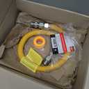 48"Gas Hose Connector Kit Gas Line for Dryer, Water Heater, Stove- 5/8 In. OD (1/2 In. ID) 1/2 In Flexible Gas Line, FIP X 1/2 in. MIP X 3/4 In. MIP Fitting, Stainless Steel, Yellow Coated