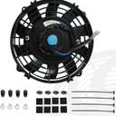 7" inch Universal Slim Fan Push Pull Electric Radiator Cooling 12V Mount Kit Black
