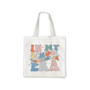 Counselor Gifts Tote Bag, Guidance Counselor Gifts, Counselor Gifts for Women, Groovy Retro Counselor Canvas Tote Bags for Women, Reusable Grocery Bags Shopping Bags pack of 30