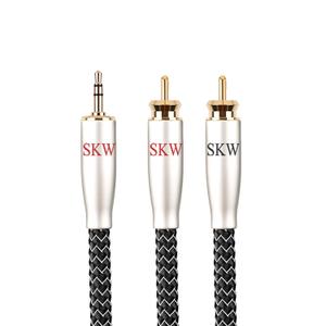 SKW High end WG Series 3.5MM to 2RCA Audio Stereo Cable 9.8ft/3M
