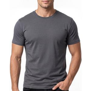 Cotton King Mens Cotton Blend Crew Neck T-Shirt Ultrasoft Athletic Fit T Shirts for Men Short Sleeve Solid Casual Tee (Gray, XL)