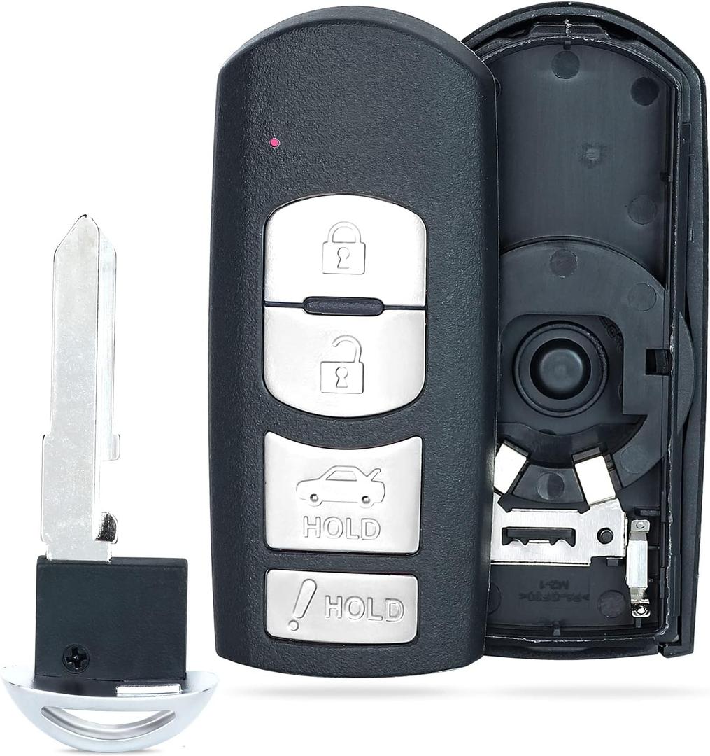 Beefunny Replacement Remote Car Key Shell Case Fob 4 Button for Mazda 3 6 2014-2018 SKE13D-01 (Key Shell ONLY)