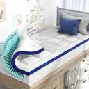BEDELITE Full XL Memory Foam Mattress Topper Dual Layer