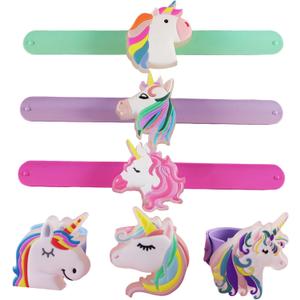 Unicorn Birthday Decorations, Sticky Rolls Braclet for Kids 6-8 8-12, Unicorn Party Favors Light Up Bracelets for Girls Party Supplies