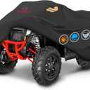 Comnova ATV Cover for 4 Wheelers - 88 Inch ATV Covers 600D Heavy Duty & Waterproof, Outdoor Four Wheeler Quad Cover All Weather Large for Polaris, Kawasaki, Arctic Cat, Honda, Yamaha and More (Black)