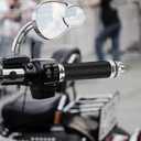 Motorcycle Gunmetal Rubber Hand Grip for 7/8" 22mm Handlebar Street Sport Dirt Bike with Billet Aluminum Bar End Cap