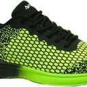 Pyramid Mens Path Lite Seamless Mesh Bowling Shoes - Lightweight Seamless Design, Athletic Fit, Breathable Knit Upper, Universal Slide Soles (10, Black/Voltage Lime)
