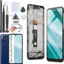 YWLRONG for Motorola Moto G Play 2023 Screen Replacement for Moto G Play 2023 XT2271 XT2271-5 LCD Display Touch Screen Digitizer Assembly with Tools (Black with Frame)