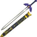 otaku gear 37 Inch Heroic Master Foam Sword with Plastic Scabbard Prop for Cosplay LARP Halloween Costume and Display