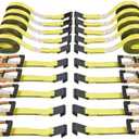 VEVOR Flat Hook Ratchet Straps (8PK), 10,000 lb Break Strength, 2" x 30' Heavy Duty Tie Down Straps, Track Spring Fittings, 3,333 Pound Working Load, for for Flatbed, Truck, Trailers Pickup